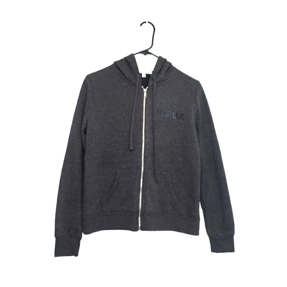 Active USA Gray Hooded Zippered Jacket Size Small